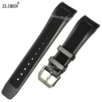Diver Silicone Rubber Watch Bands 22mm for IWC MEN Black Strap & for IWC buckle ZLIMSN Brand192L