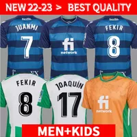 22 23 حقيقية Betis Soccer Jerseys Joaquin B.Iglesias Camiseta de Futbol Juanmi Canales Fekir 2022 2023 قمصان كرة القدم الخاصة Copa del Rey Final Men Kits Kits Kit Kit