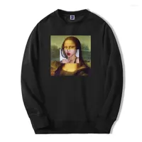 Herren Hoodies Lustig Sweatshirt Mona Lisa bedruckte Sweatshirts Herren 2022 Frühlingswinter Hoodie Männer Körperwarmer Fitness Modetracksanzug