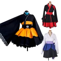 Naruto Akatsuki Uzumaki Naruto Cosplay Costume Lolita Dresses Kimono Robe Women Men Cosplay Halloween Party asiforms324l