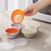 Mini Ferramentas de ovo duplo Doubro Conte￺do Creative Tableware Microondas Ovos de forno a vapor tigela de vapor com tampa de cozinha 20220901 E3