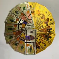 Tebrik Kartları Miexd 8pcs Çocuklar için Hediye Fikirleri 1000000 ABD Doları Renkli Altın Banknot Kaplama Para Amerikan Bill Note152J