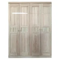Bedroom Furniture Chinese solid wood storagecloset four door bedroom large closet with opposite doors