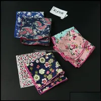 Len￧ador de len￧￳is t￪xteis dom￩sticos jardim jardim10pcs lote 27 colors designer de moda coreano selecionado High Quality Pocket Square Print FL2267
