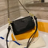 bag Shoulder chains A pearl chain Luxury Designer Bags Brand Fashion Axillary package Handbags High Quality phone purse Women wallet cross body Metallic totes lady