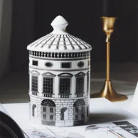 Керамический дом подсвечник DIY DIY ручной замок замок конфеты