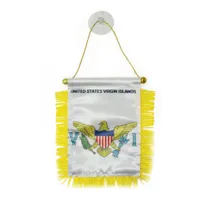 United States Virgin Islands Window Hanging Flag 10x15 cm Double Sided Mini Hanging Flags with Suction Cup for Home Office Door Decor