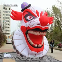 Customized Halloween Decorative Inflatable Bouncers Evil Clown Head Replica 4m Height Funny Blow Up Demon Skull Balloon For Nightclub Entrance Decoration