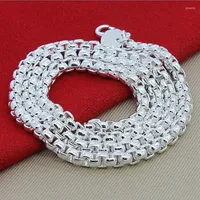 Colares de pendentes 925 carimbar prata requintada moda de luxo masculino redonda caixa de caixa de casamento nobre colar de 20/24 polegadas jóias