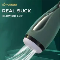 New UNIMAT Real Sucking Male Masturbator Strong Clip Suction Blowjob Deep Throat Automatic Masturbation Cup Oral Sex Toy For Men P0826305n