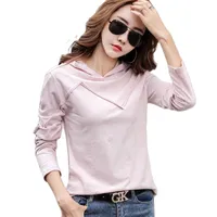نساء قميص Tuangbiang Spring Long Sleeve Cityed Bamboo Cotton T Shirts Stripe Topwork Tops Tops Ladies Women Blue Tee Tee 220901