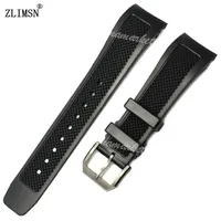 Diver Silicone Rubber Watch Bands 22mm for IWC MEN Black Strap & for IWC buckle ZLIMSN Brand3004