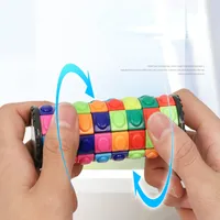 3D Rotate Puzzle Intelligence Magic Cube Tower Cubo de maíz juguetes inquietos Cubos de construcción de rompecabezas para niños Regalo antiestress