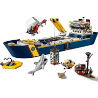 블록 새로운 60266 해양 연구 용기 빌딩 블록 도시 해양 정찰 선박 모델 세트 조립 장난감 생일 선물 T220901