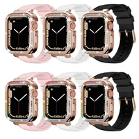 Soft TPU Smart Strap The Nepanless Steel Diamond Case для Apple Watch Bands Series 4/5/6/7/SE замена Acceportionses