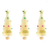 Decoraciones navide￱as mini ￡rbol bricolaje 3pcs art￭culos festivos decoraci￳n del hogar verde azulado azul navidad adornos artificiales artificiales