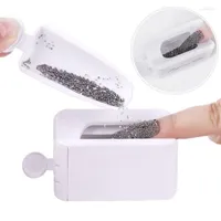 Attrezzatura per nail art 1pc Manicure Powder Recycling Box portatile Contenitore Infiltrazione Contenitore bianco Strumento francese a doppio strato