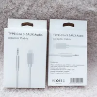 Tablet PC Accessories Type C to 3.5mm AUX Cables Jack Earphone Audio Adapter Cable For Samsung Huawei Xiaomi Android Mobile Phone Package Box USB Type-C Headphones Line
