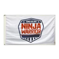 American Ninja Warrior Flag Shield 배너 경쟁 장애물 ANW 레이스 체육관 3x5 피트 그로미 페이드 저항성 이중 스티치 프리미엄 qu314z