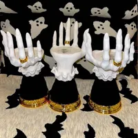 Party Decoration Halloween Home Decor Candlersder Stick Resin Tools Horror Witch Hand Shape Candlestick 1338 D3
