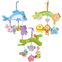 Plush Cartoon Animal Crib Mobile Baby Rattles with Teether Bed Hanging Newborns Toy for Stroller Infant Kids Educational Toys T200429195R