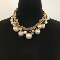 Gargantilla 2022 Dise￱ador de moda coreano Pearl Artificial Declaraci￳n corta Collar de oro para mujeres/Collier/Halskette/Al por mayor art￭culos