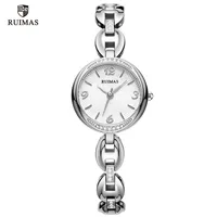2020 Ruimas Luxus Quarz Uhr Watschen Frauen Silber Armband Elegante Armbanduhr Frau Waterd Watch Relojes de Lujo Para Mujere269v