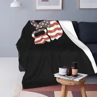 Coperte kettlebell-manta de fitness con bandera ee. Uu. Cubrecama a cuadros cubrecamas doble colchas par cama coperta