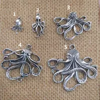 Fashion Antique silver Deluxe Octopus Charm Collection Necklace pendant 18mmx33mm for Bracelets Earring DIY Charm 40pieces lot277w