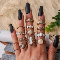 Cluster Rings Vintage Set For Women Boho Moon Star Knuckle Finger Ring Female Bohemian Gold Silver Color Jewelry Accessories248s