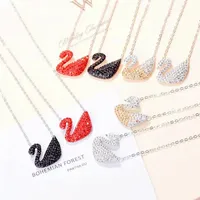 Classic Luxury Designer Swan Crystal Pendant Necklace European and American Fashion Woman Necklace High Quality 316L Stainless Steel Jewelry