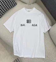 Balenciga Дизайнерская футболка футболки, покупающие семейные ножницы в париже BB, промытые поврежденные круглые футболки с коротким рукавом мужчины и женщины S-5XL 22AA
