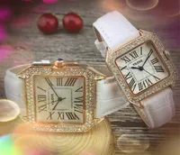Famous classic lovers designer watch Crystal Diamonds Ring Women Men Watches Roman Square Dial man quartz clock male gifts wristwatch