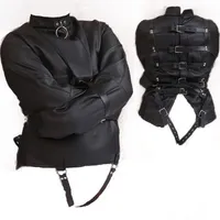 Female Sofe Pu Leather Adjustable Bound Bondage Straitjacket Coat For Women Erotic Body Harness Fetish Cosplay Adult BDSM Sex Games Toy259Y