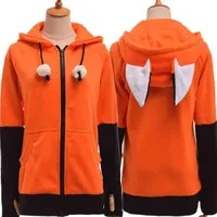 Damen Hoodies Sweatshirts Tier Ohrs Cosplay Kost￼m mit Kapuze warm orangefarbene Sweatshirt Cosplay Unisex Hoodie 220902H