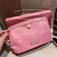 Bolsa de almacenamiento de maquillaje rosa de 24x14x8888 cm Puckle Pink Pink Bags con organizador de colecci￳n de cajas de regalo204W