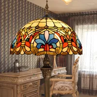Floor Lamps Tiffany European Baroque Garden Color Glass Lamp Dining Room Bedroom Decoration