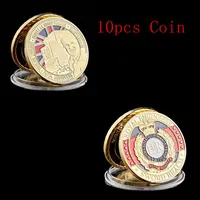 10pcs France Sword Beach Souvenir Challenge Craft Euro Royal Engineers D-DAY Gold Plated Commemorative Metal Coin Value Collection268B