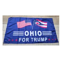 Ohio pour Trump Flags Custom 3x5ft imprimé 100% polyester simple imprimement extérieur intérieur 251L