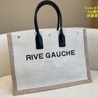 Соломенная сумка сумки для покупок сумки Canvas Dimbag Rive Gauche Skeard Sage Sweave кожа