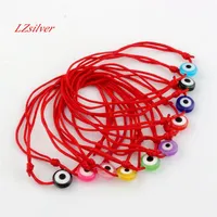 120pcs Kabbaleh Bracelet ￠ cordes rouges Couleur r￩sine Resin Eye Bead Red Protection Red Health Happy Bracelets B-35258L