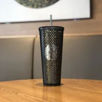 Starbucks أصيلة Black Golden Durian Straw Mug 710ml Mermaid Dazzle Color Plastic Water Coffe Cupe Gift3180