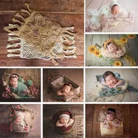Ylsteed Newborn Pography Backdrop Blanket Bohemian style Hand Knitting Rope Blanket for Newborn Shooting Baby Po Prop1308p