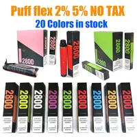 Puff Flex 20mg 50mg Disposable E Cigarettes Puff 2800 Puff 800 Device Prefilled Cartridge VS Bang Esco Ultra 20 Colors in Stock Delivery Duty Paid