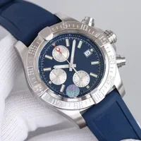 Новая модная мужчина смотрит на Quartz Movement Watch Нарученные часы Sapphire 45 -мм холст резиновый ремешок с жизнью водонепроницаемы