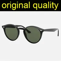 Top Quality 2180 Classic Round Sunglasses Women Men Acetate Frame Sunglasses Womens for Female Fashion Sun Glasses Lunette De Sole312L