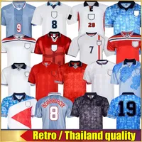 2002 1996 2008 1989 1990 Jerseys de football rétro Top Thai Quality Blackout Kits Beckham Long Manche Gascoigne Owen Gerrard Football Shirt Barnes Camisetas de Futbol