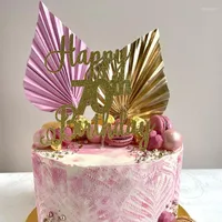 Праздничные принадлежности 2pcs Paper Fan Cake Topper с днем ​​рождения