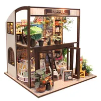 Casa di bambola gravebee in miniatura per bambole fai -da -te con mobili per la casa in legno Toys for Children Birthday Regalo M027 Y200413350H