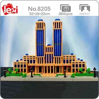 Блоки Lezi 8205 World Architecture Fudan University School Модель Mini Diamond Blocks Bricks Build